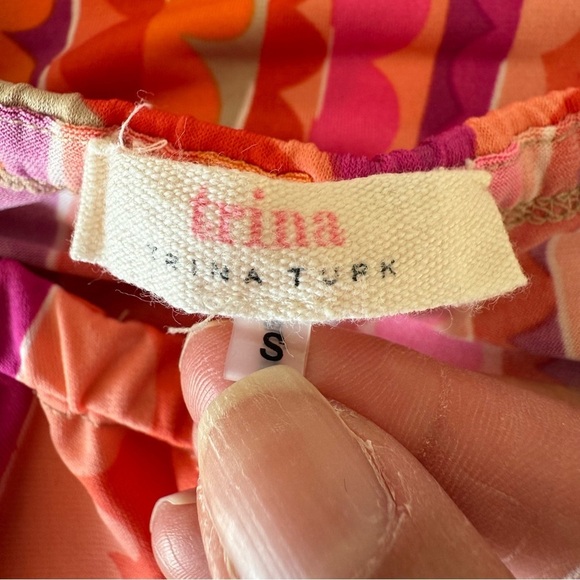 Trina Turk Off Shoulder Paisley Sleeveless Dress Stretch Tropical Boho Vacay S - Picture 5 of 7